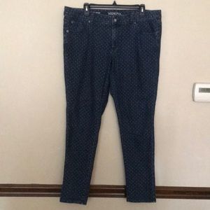 Merona Polka Dot Ankle Skinny Jeans Fit 3 Size 14